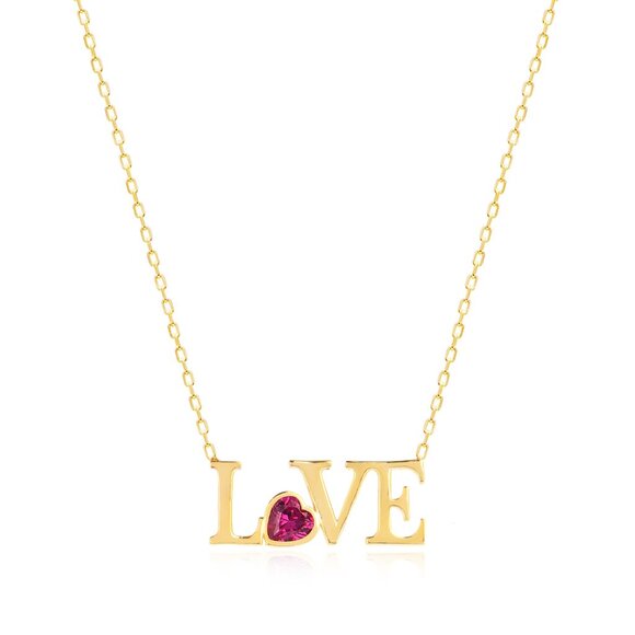 Jewelry - 925 STERLING LOVE WORD NECKLACE WITH CUBIC ZIRKON